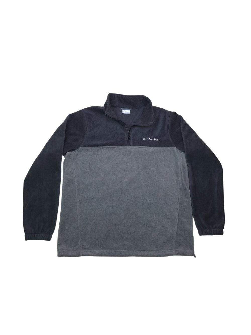 Columbia Mens L Quarter Zip Fleece Pullover Jacket Gray & Charcoal